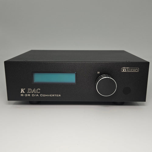 Black electronic device with a blue display on a gray background